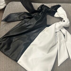 Black and White Faux Leather Purse